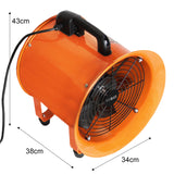 Ventilateur industriel MAXBLAST orange de 300 mm, avec un conduit de 6 m, conçu pour une ventilation efficace et robuste