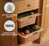 Panier Coulissant en Pin 500 mm