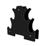 Support en plastique noir pour bouteilles, avec des formes ondulées et des ouvertures pour un rangement efficace et esthétique