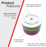 Lot de 2 Disques Olympiques Bumpers - 10 kg (2 x 5 kg)