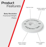 2 Disques de Musculation Fractionnés de 1 kg (2 x 0,5 kg)