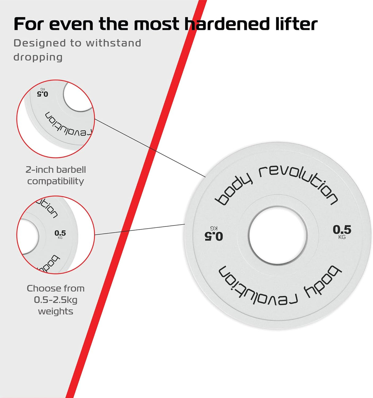 2 Disques de Musculation Fractionnés de 1 kg (2 x 0,5 kg)