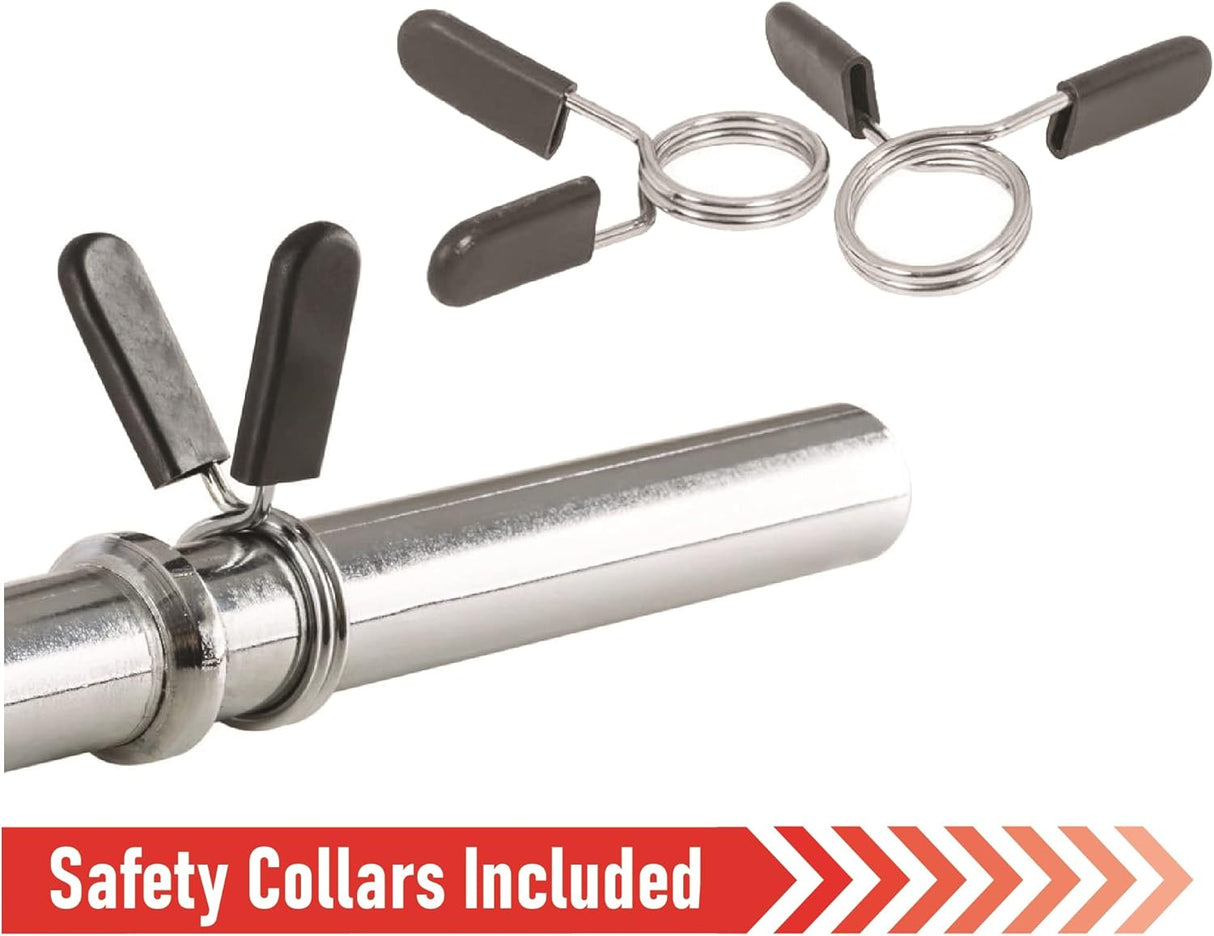 Barre de Musculation Droite 1,2 m - Colliers de Serrage à Ressort