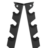 Support d'haltères noir à 6 niveaux, conçu en métal robuste, avec des supports en caoutchouc pour une meilleure adhérence et protection