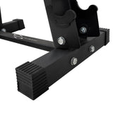Support d'haltères robuste à 6 niveaux, finition noire mate, pieds en caoutchouc antidérapants pour stabilité et sécurité