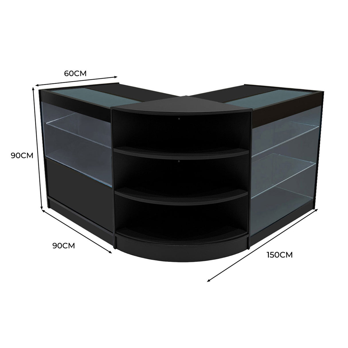 Comptoirs de Vente à LED Ensemble Calliope - Noir LM60, K900, C900