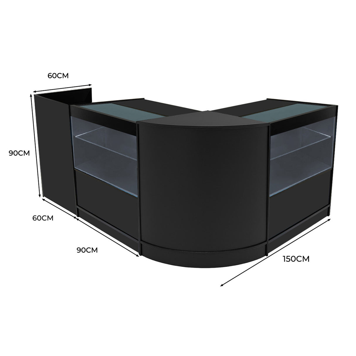 Comptoirs de Vente à LED Ensemble Phoenix - Noir CM60, 2 x C900, TB60