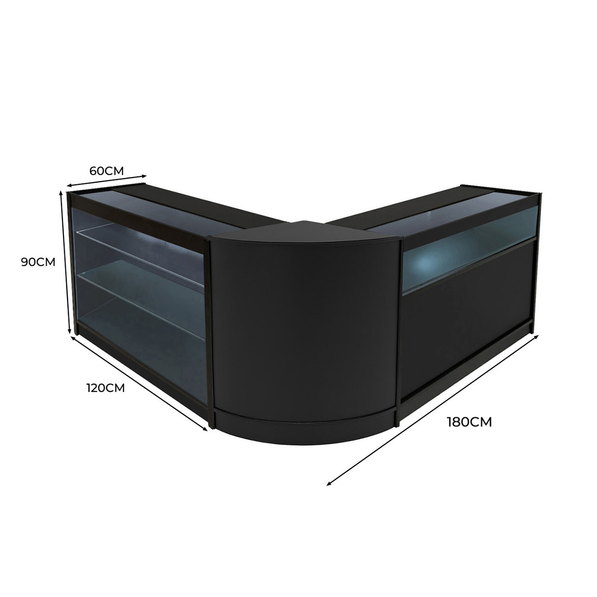 Comptoirs de Vente à LED Ensemble Triton - Noir CM60, K1200, B1200