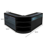 Comptoirs de Vente à LED Ensemble Demeter - Noir LM60, K1200, B1200