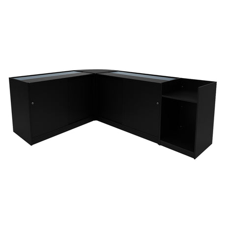 Comptoirs de Vente à LED Ensemble Luna - Noir CM60, 2 x B1200, TB60