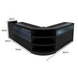 Comptoirs de Vente à LED Ensemble Europa - Noir LM60, B1200, C1200, TB60