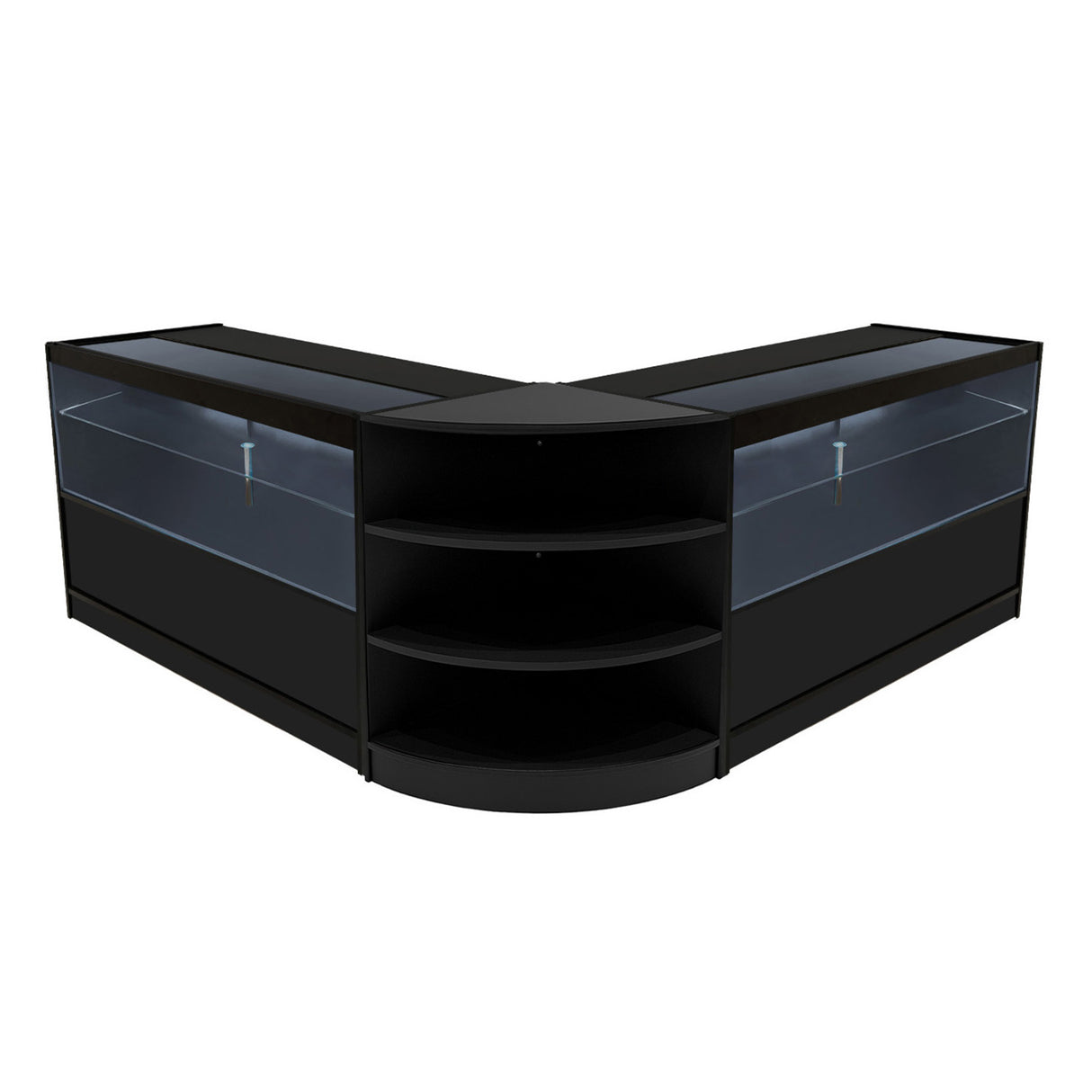 Comptoirs de Vente à LED Ensemble Andromeda - Noir LM60, 2 x C1500