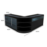 Comptoirs de Vente à LED Ensemble Demeter - Noir LM60, K1500, B1500