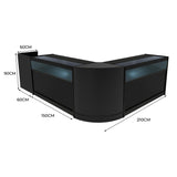 Comptoirs de Vente à LED Ensemble Luna - Noir CM60, 2 x B1500, TB60