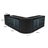 Comptoirs de Vente à LED Ensemble Aries - Noir CM60, TB60, 2 x K1500