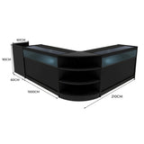 Comptoirs de Vente à LED Ensemble Sagittarius - Noir LM60, 2 x B1500, TB60