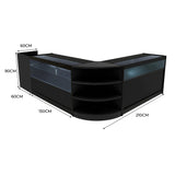 Comptoirs de Vente à LED Ensemble Europa - Noir LM60, B1500, C1500, TB60