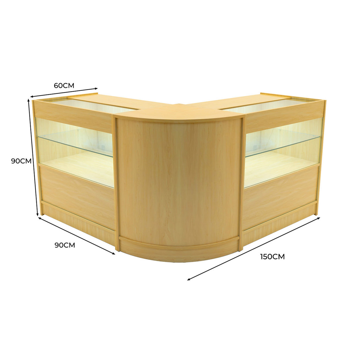 Comptoirs de Vente à LED Ensemble Selene - Érable CM60, 2 x C900