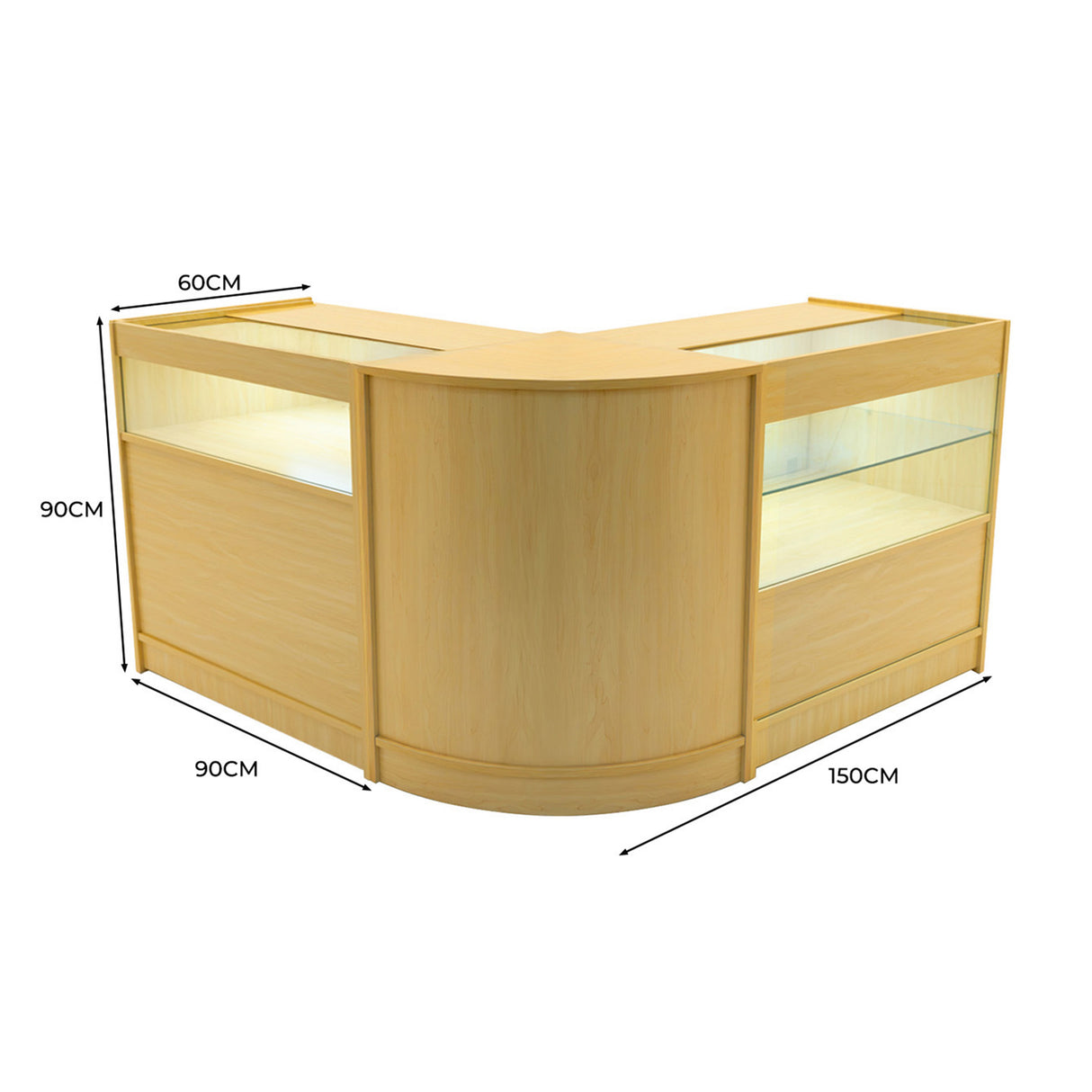 Comptoirs de Vente à LED Ensemble Adonis - Érable CM60, B900, C900