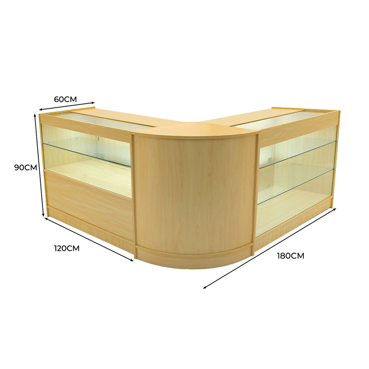 Comptoirs de Vente à LED Ensemble Hera - Érable CM60, K1200, C1200