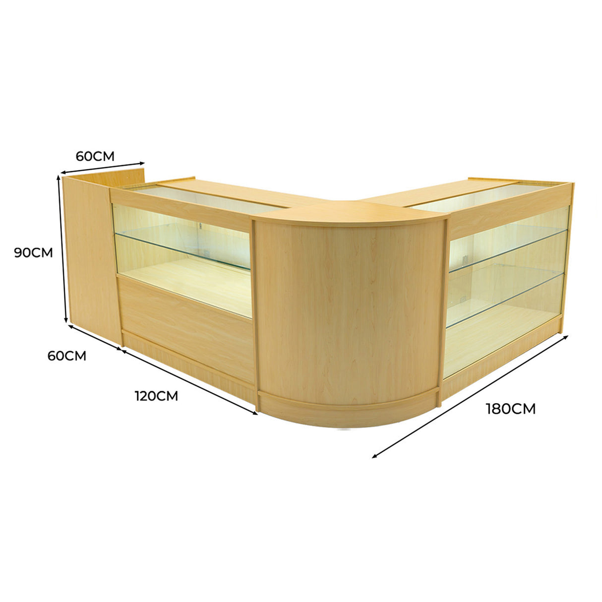 Comptoirs de Vente à LED Ensemble Vega - Érable CM60, K1200, C1200, TB60