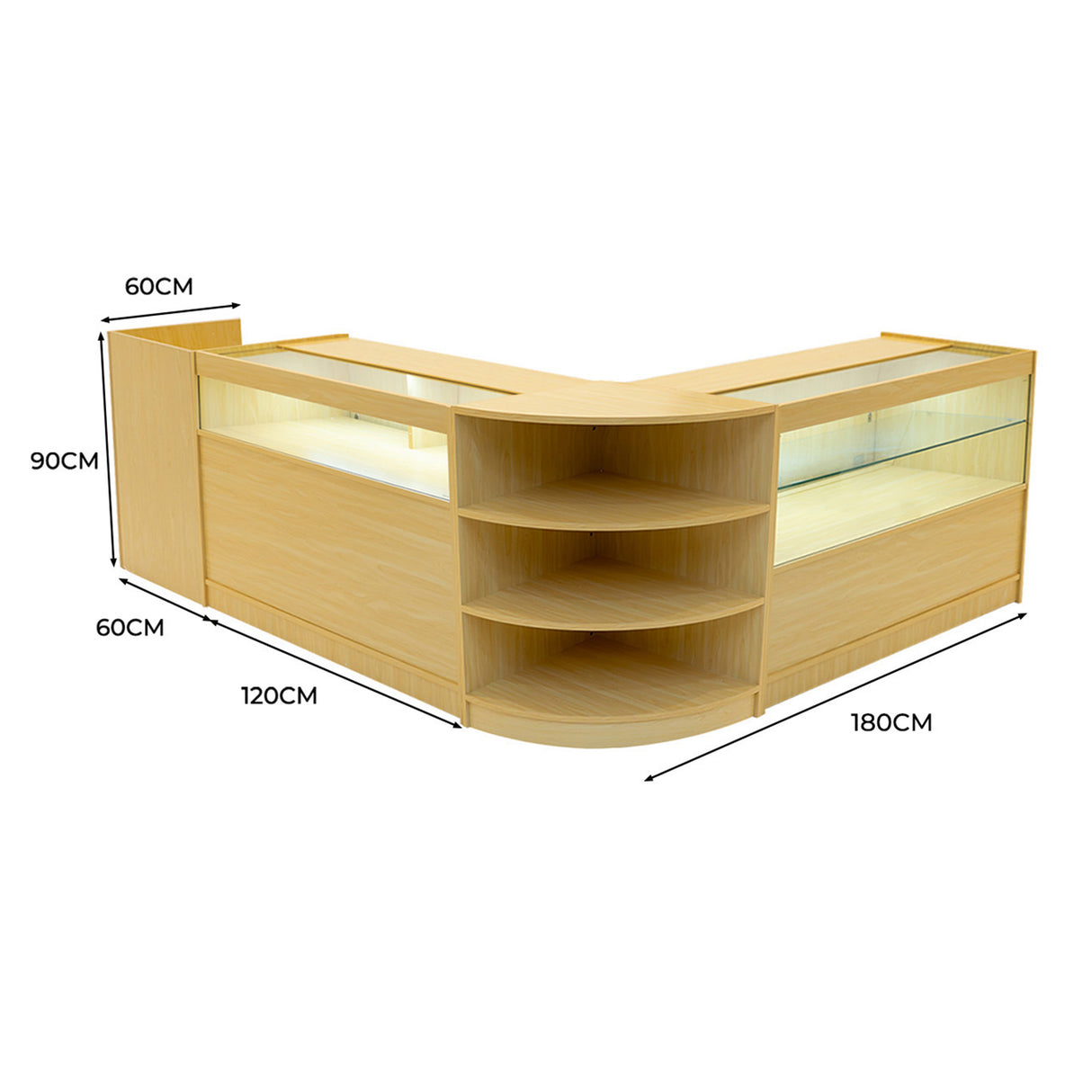 Comptoirs de Vente à LED Ensemble Europa - Érable LM60, B1200, C1200, TB60