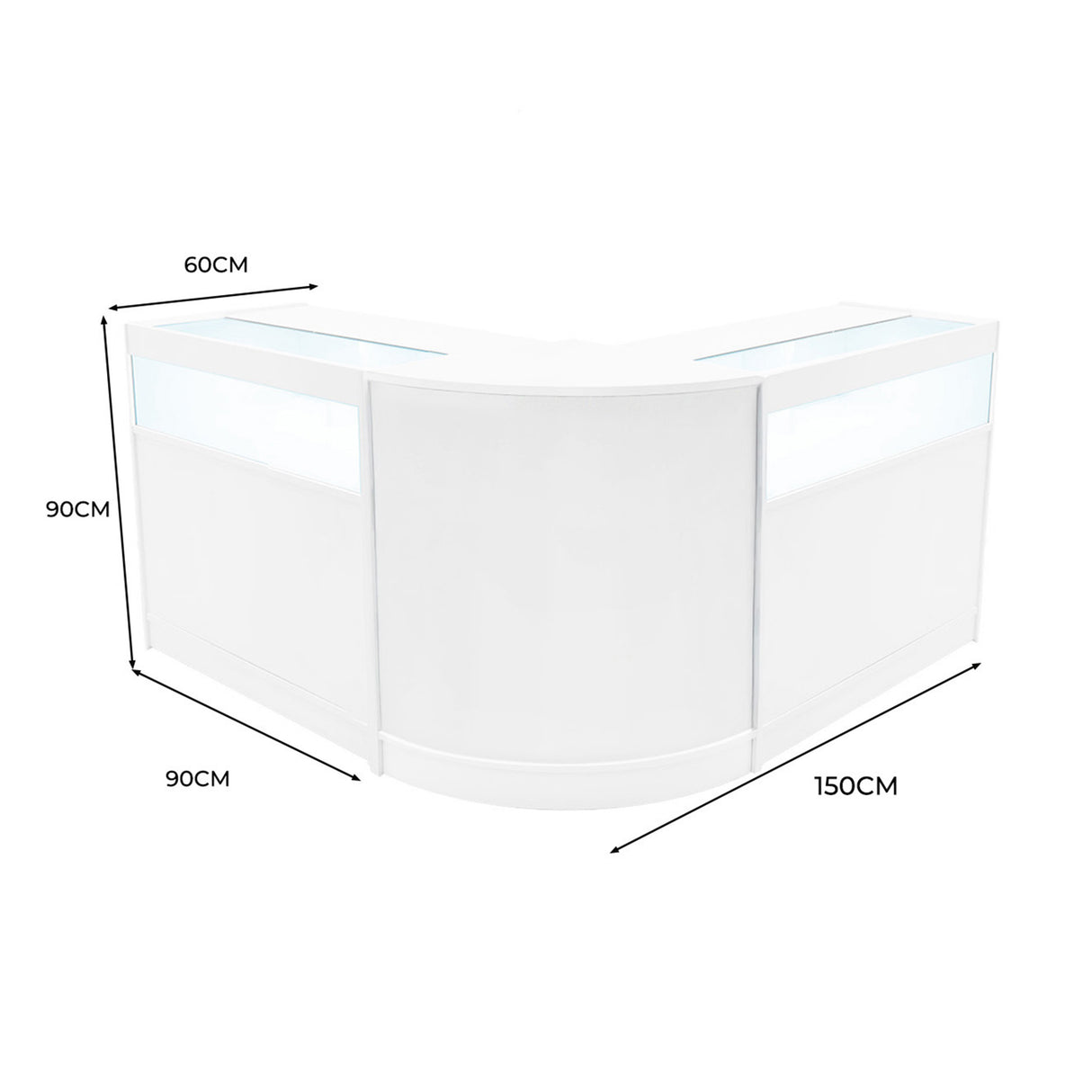 Comptoirs de Vente à LED Ensemble Iris - Blanc CM60, 2 x B900