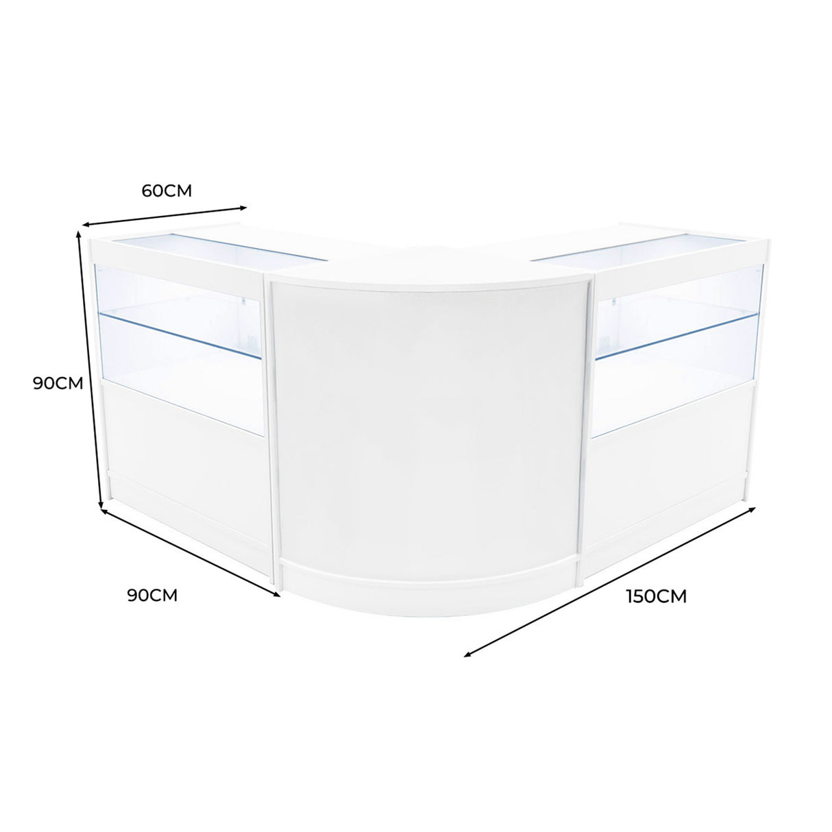 Comptoirs de Vente à LED Ensemble Selene - Blanc CM60, 2 x C900