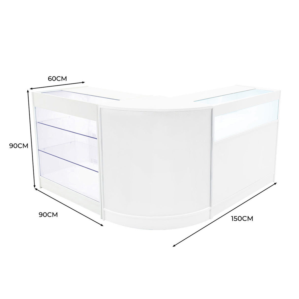 Comptoirs de Vente à LED Ensemble Triton - Blanc CM60, K900, B900