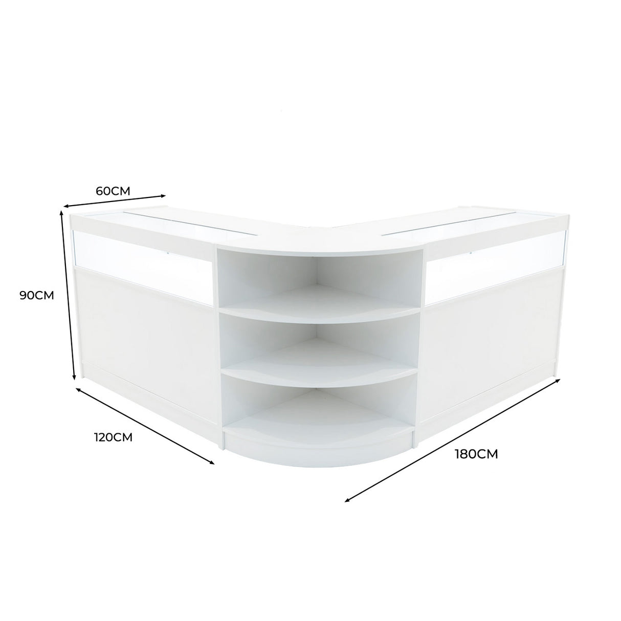 Comptoirs de Vente à LED Ensemble Theseus - Blanc LM60, 2 x B1200