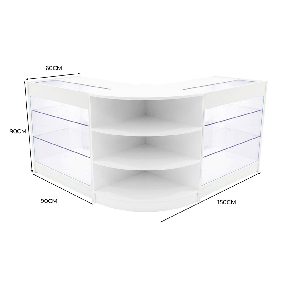 Comptoirs de Vente à LED Ensemble Apollo - Blanc LM60, 2 x K900