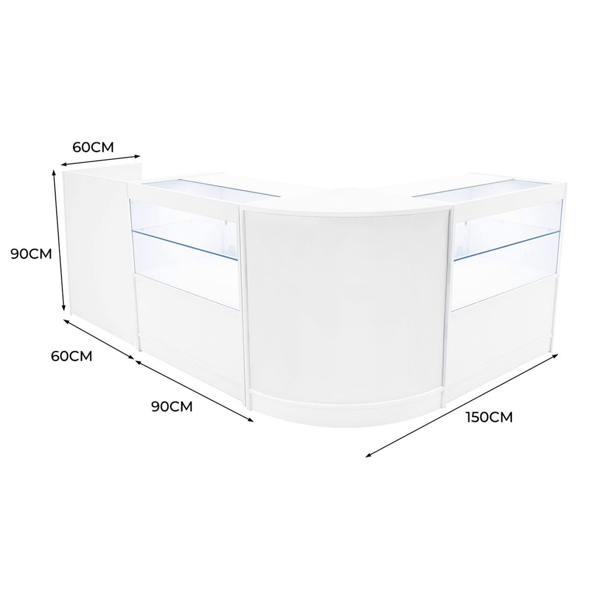 Comptoirs de Vente à LED Ensemble Phoenix - Blanc CM60, 2 x C900, TB60