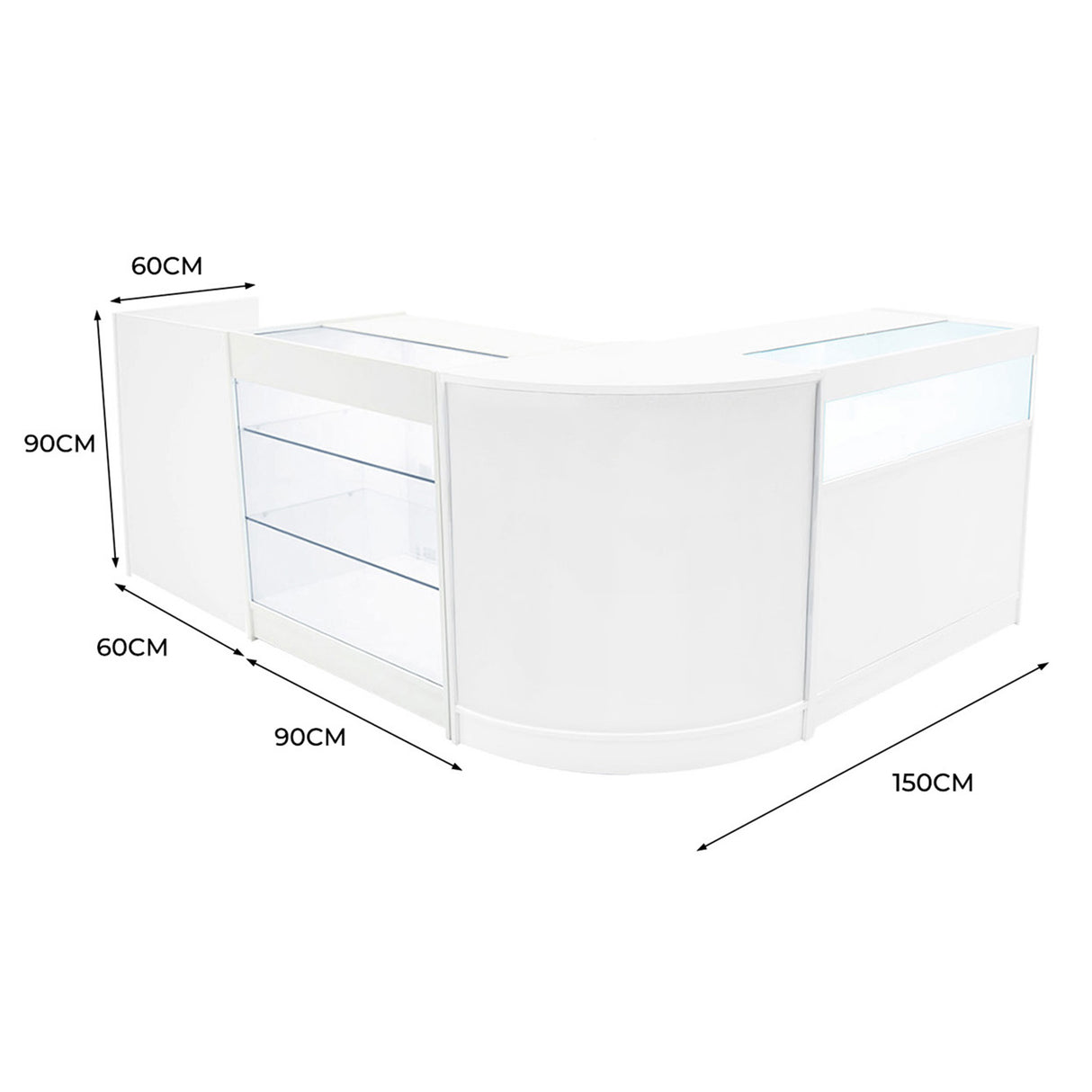 Comptoirs de Vente à LED Ensemble Polaris - Blanc CM60, K900, B900, TB60