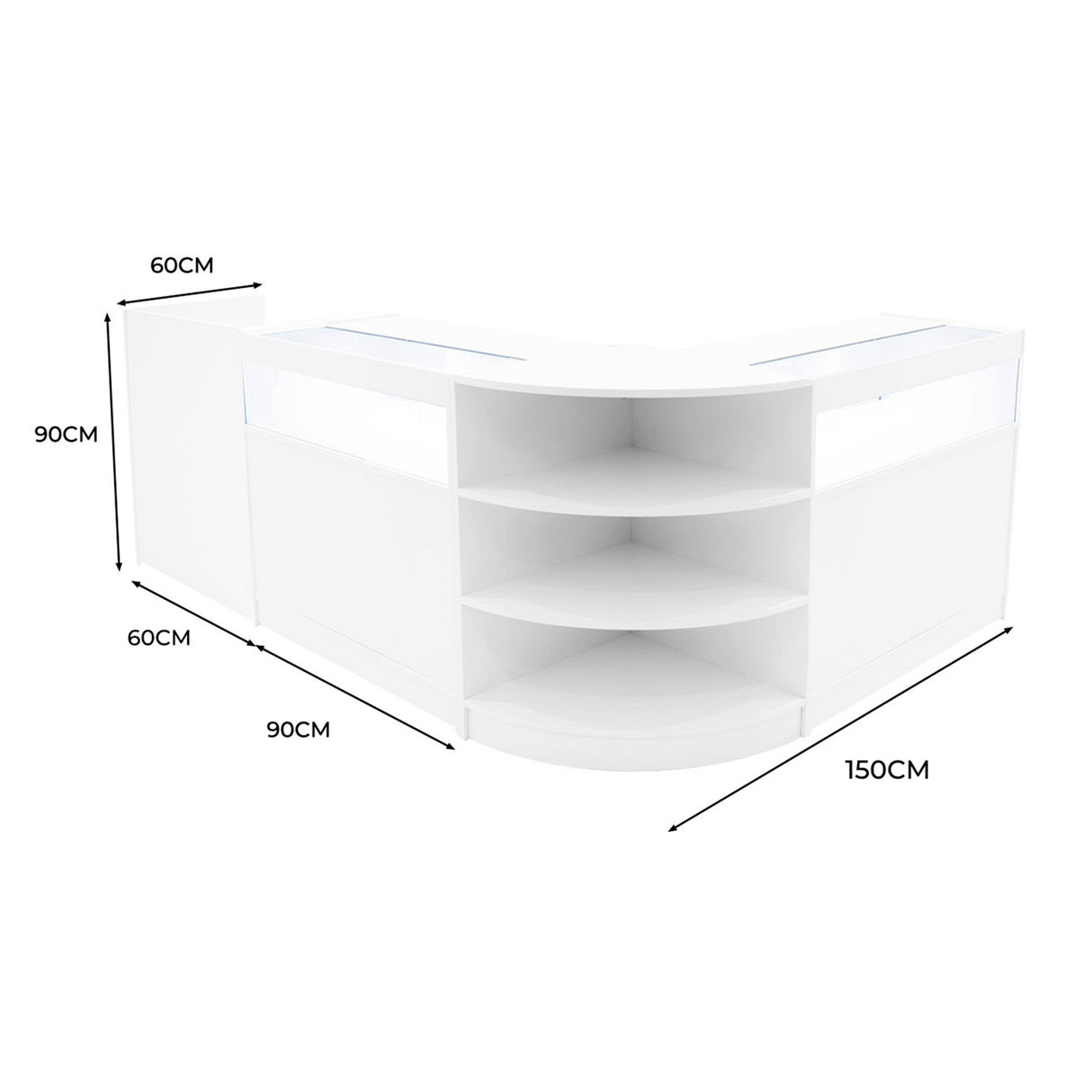 Comptoirs de Vente à LED Ensemble Sagittarius - Blanc LM60, 2 x B900, TB60