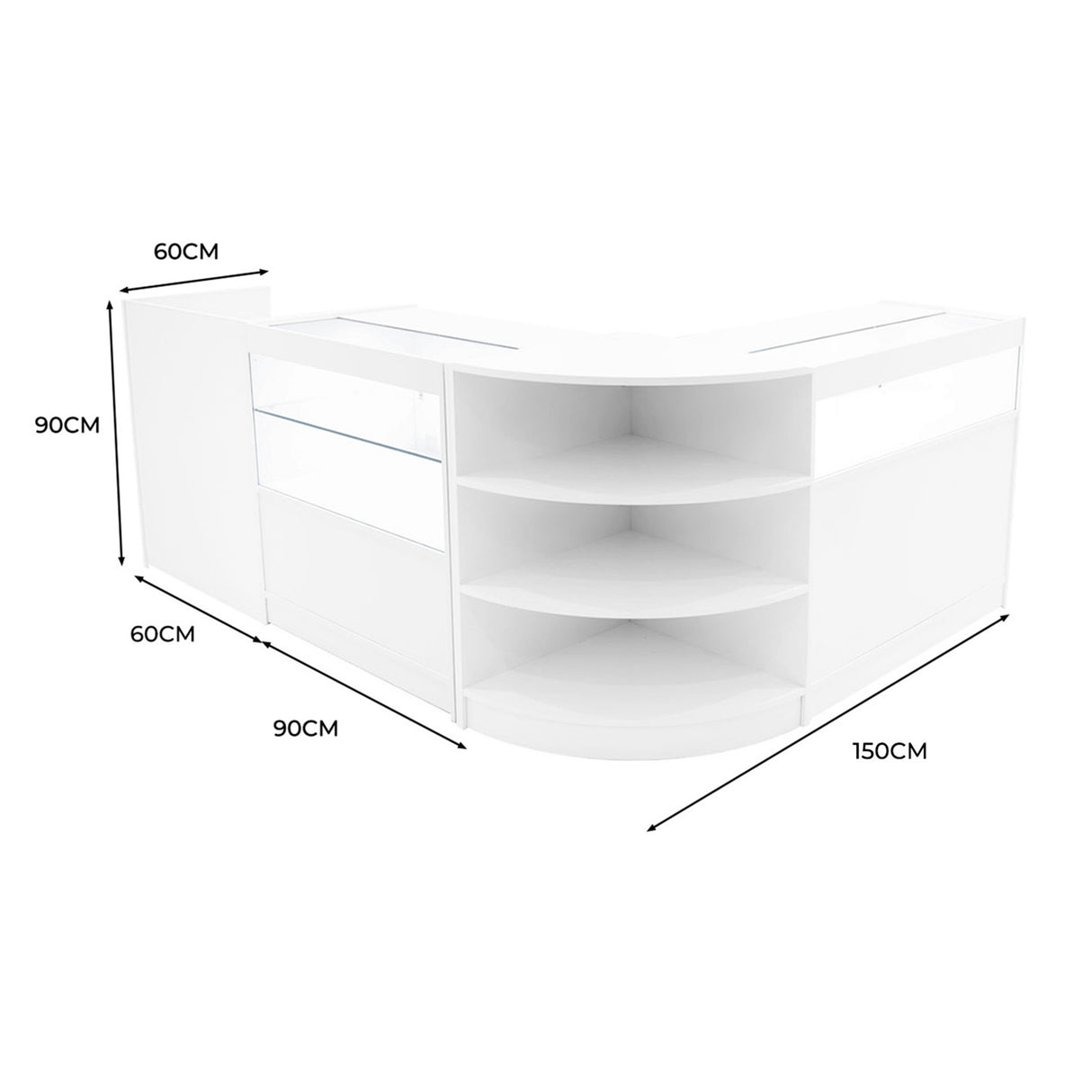 Comptoirs de Vente à LED Ensemble Europa - Blanc LM60, B900, C900, TB60