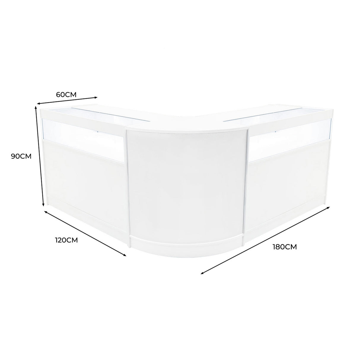 Comptoirs de Vente à LED Ensemble Iris - Blanc CM60, 2 x B1200