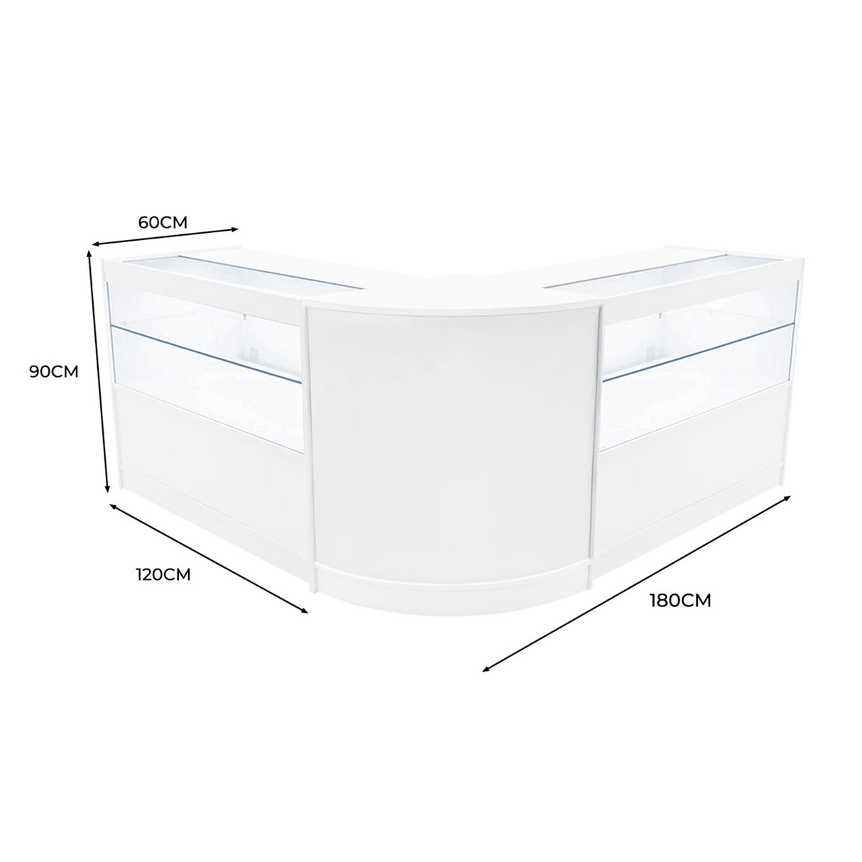 Comptoirs de Vente à LED Ensemble Selene - Blanc CM60, 2 x C1200