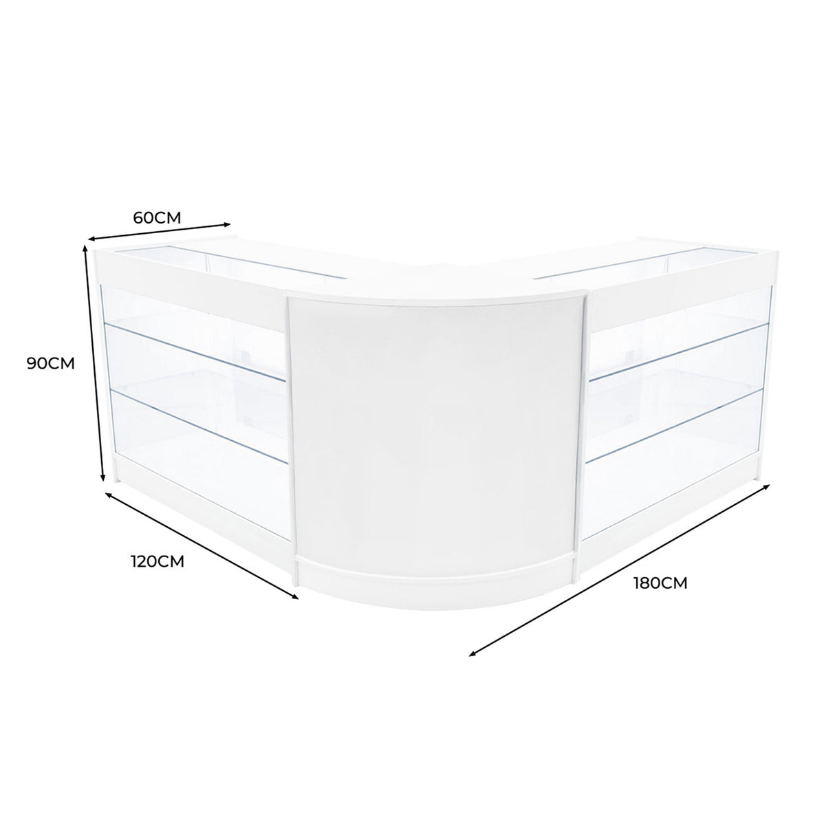 Comptoirs de Vente à LED Ensemble Helios - Blanc CM60, 2 x K1200