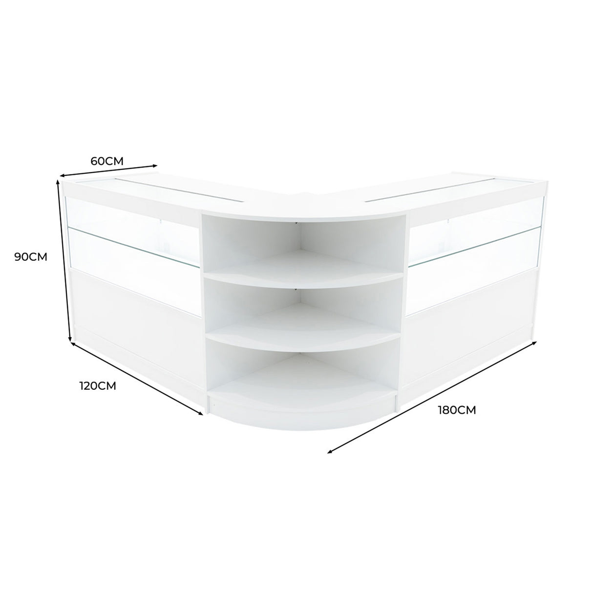 Comptoirs de Vente à LED Ensemble Andromeda - Blanc LM60, 2 x C1200
