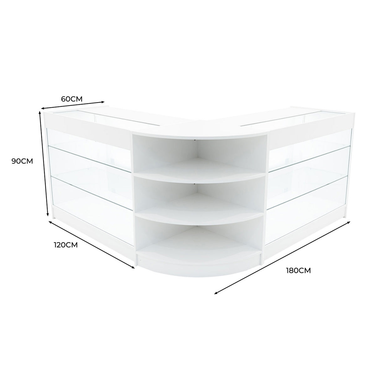 Comptoirs de Vente à LED Ensemble Apollo - Blanc LM60, 2 x K1200