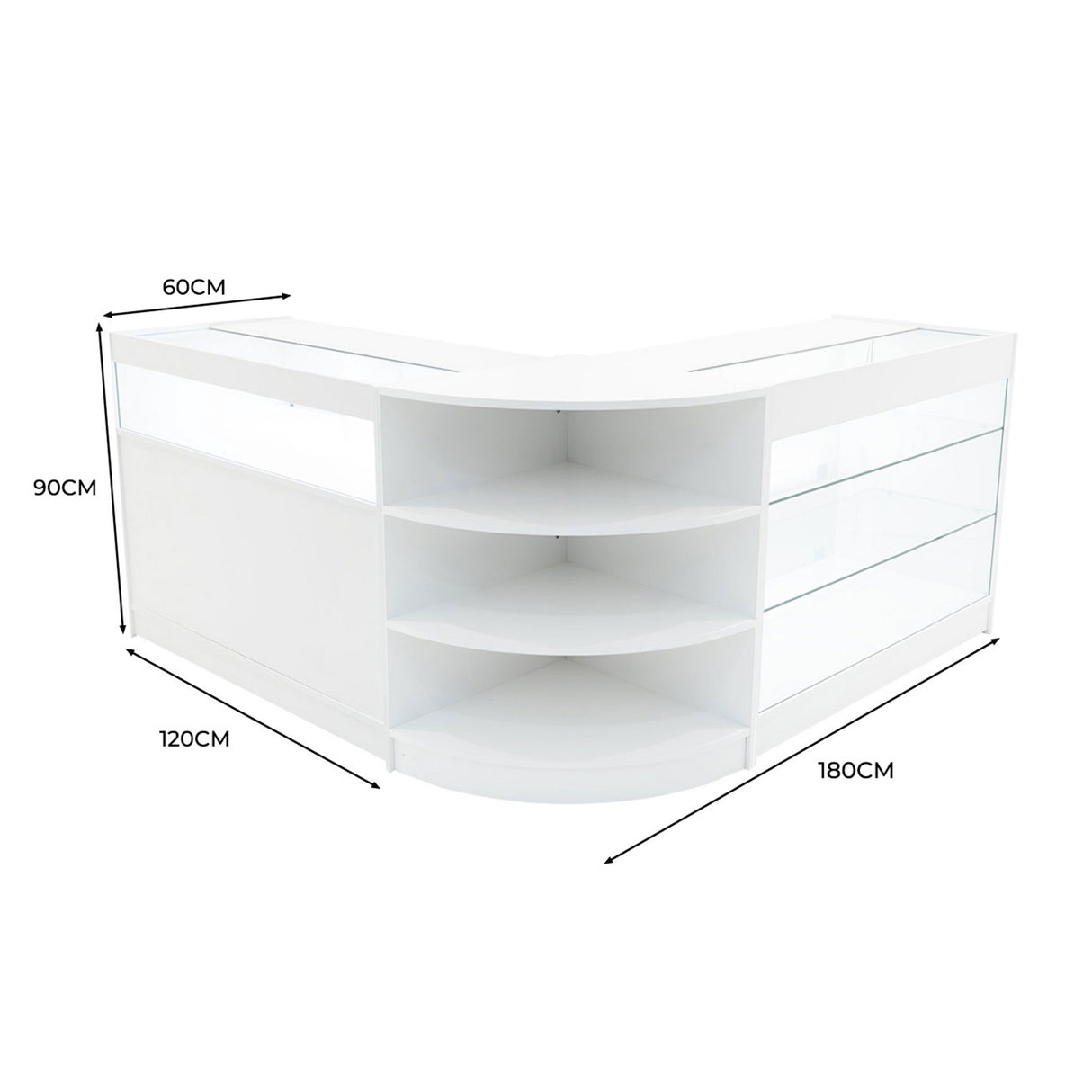 Comptoirs de Vente à LED Ensemble Demeter - Blanc LM60, K1200, B1200