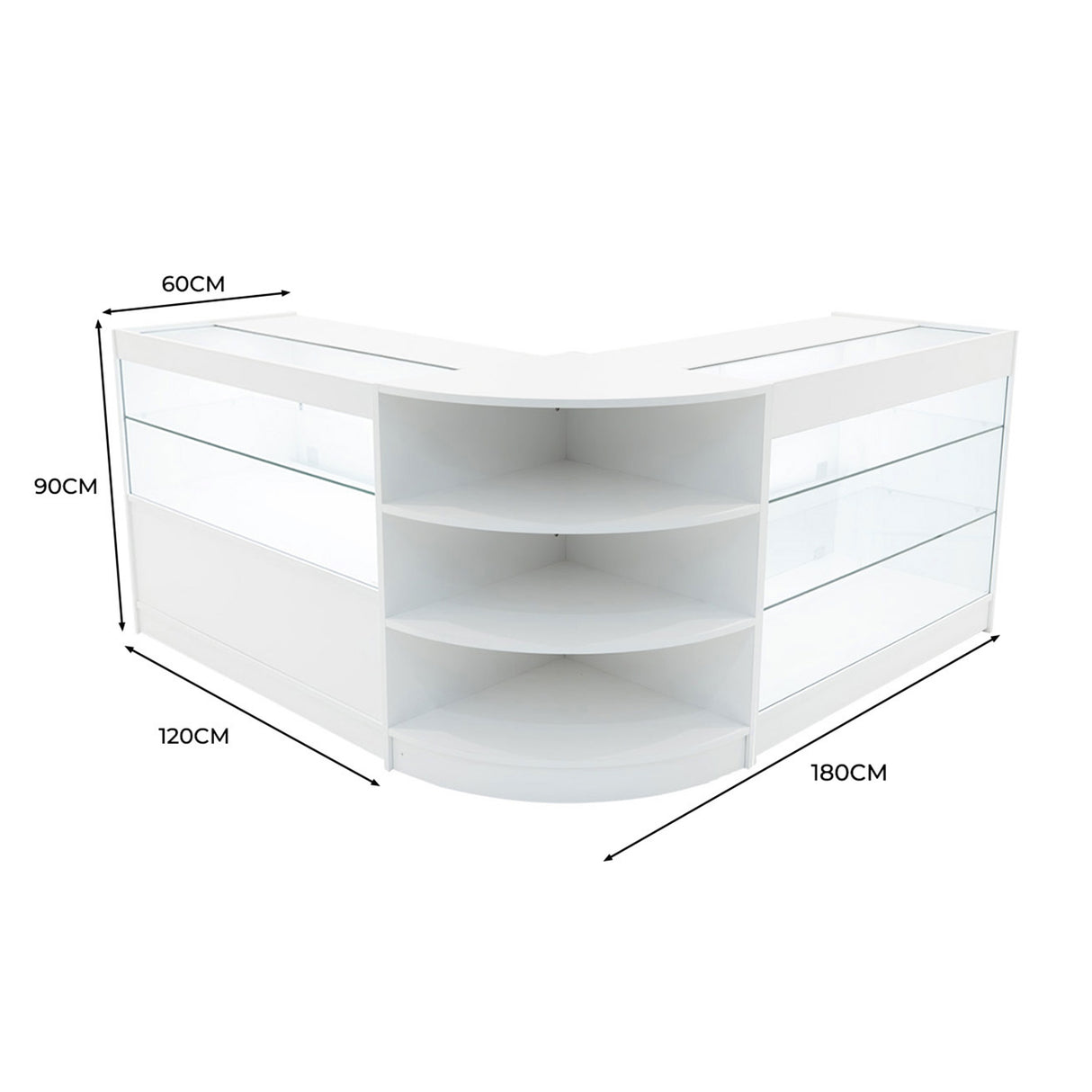 Comptoirs de Vente à LED Ensemble Calliope - Blanc LM60, K1200, C1200