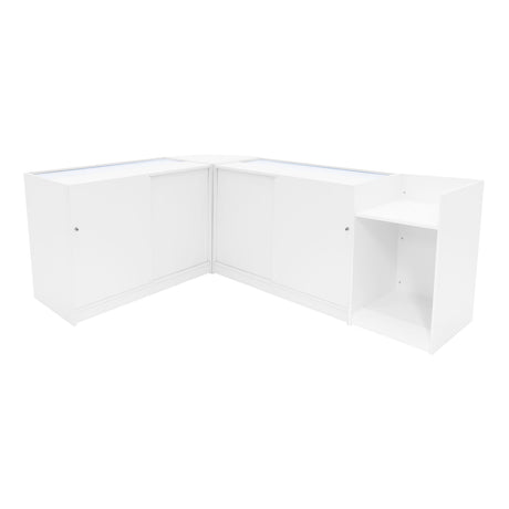 Comptoirs de Vente à LED Ensemble Luna - Blanc CM60, 2 x B1200, TB60