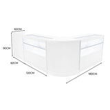 Comptoirs de Vente à LED Ensemble Phoenix - Blanc CM60, 2 x C1200, TB60