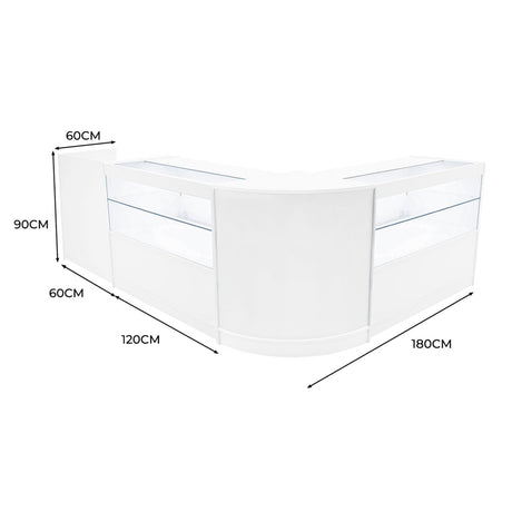 Comptoirs de Vente à LED Ensemble Phoenix - Blanc CM60, 2 x C1200, TB60