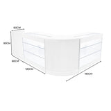 Comptoirs de Vente à LED Ensemble Aries - Blanc CM60, TB60, 2 x K1200