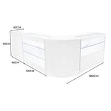 Comptoirs de Vente à LED Ensemble Vega - Blanc CM60, K1200, C1200, TB60