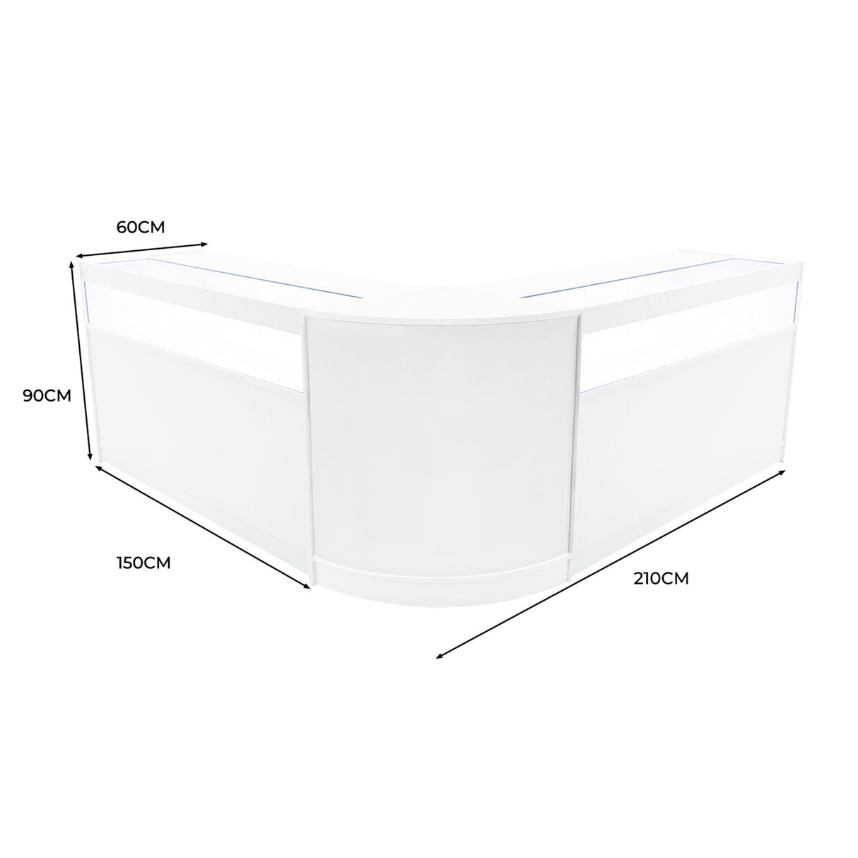 Comptoirs de Vente à LED Ensemble Iris - Blanc CM60, 2 x B1500