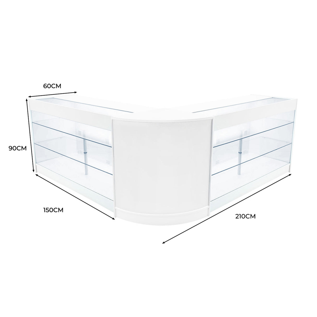 Comptoirs de Vente à LED Ensemble Helios - Blanc CM60, 2 x K1500