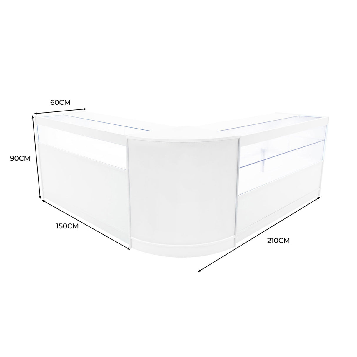 Comptoirs de Vente à LED Ensemble Adonis - Blanc CM60, B1500, C1500